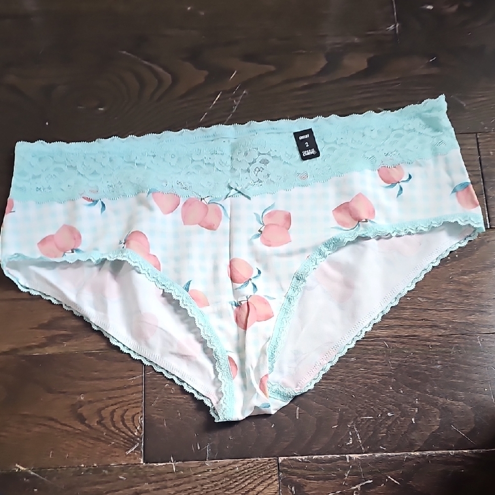 torrid Mint Green Peach Print Lace Cheeky Panty